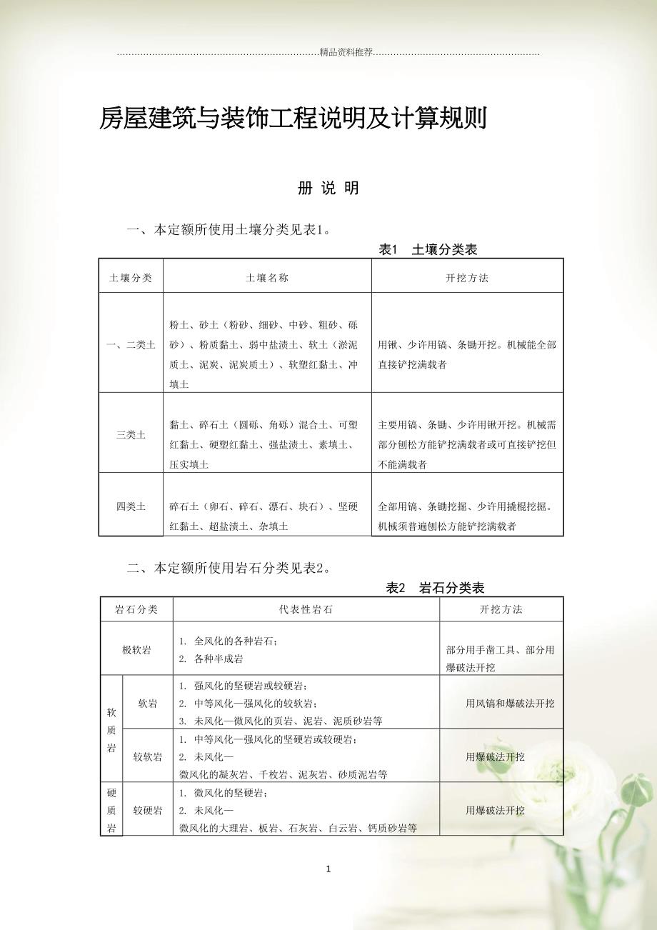 (宏业15定额)房屋建筑与装饰工程说明及计算规则(共64页doc)_第1页