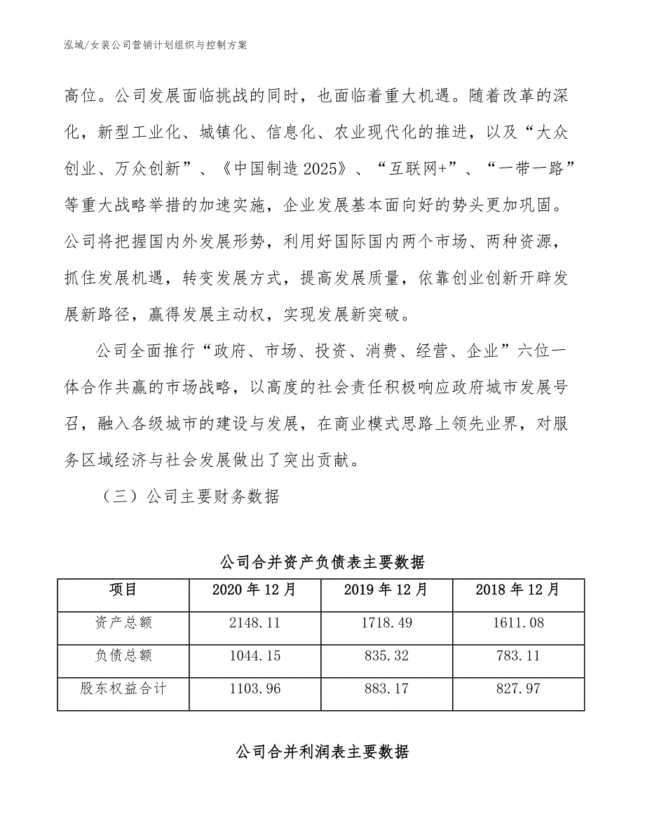 女装公司营销计划组织与控制方案（参考）_第4页