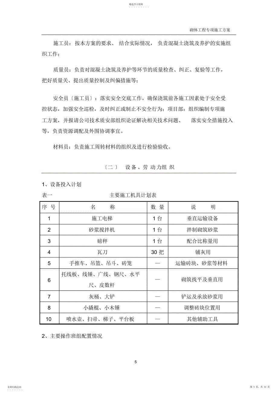 2022年高层住宅楼砌体工程专项施工方案要点_第5页