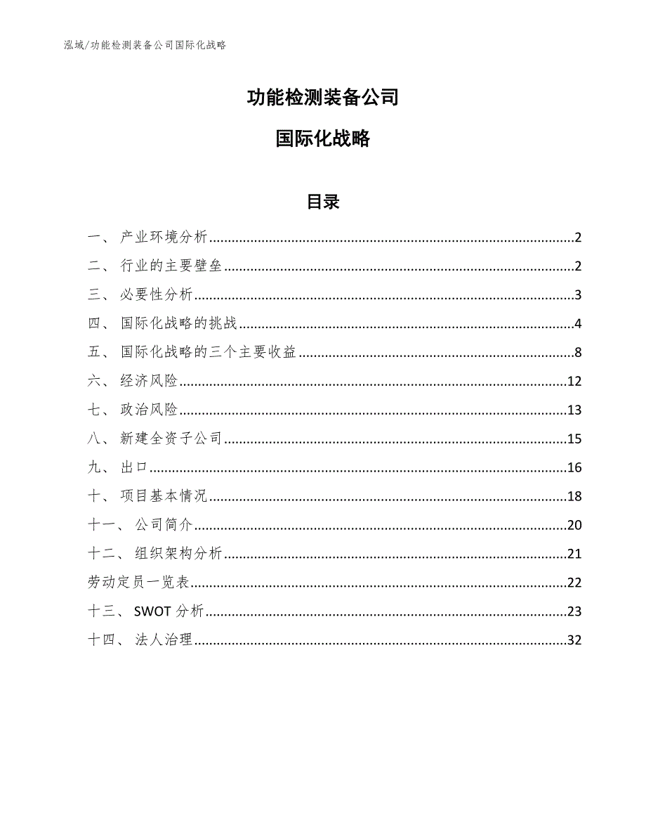 功能检测装备公司国际化战略_第1页