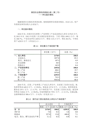 第四次全国经济普查单位基本情况报告