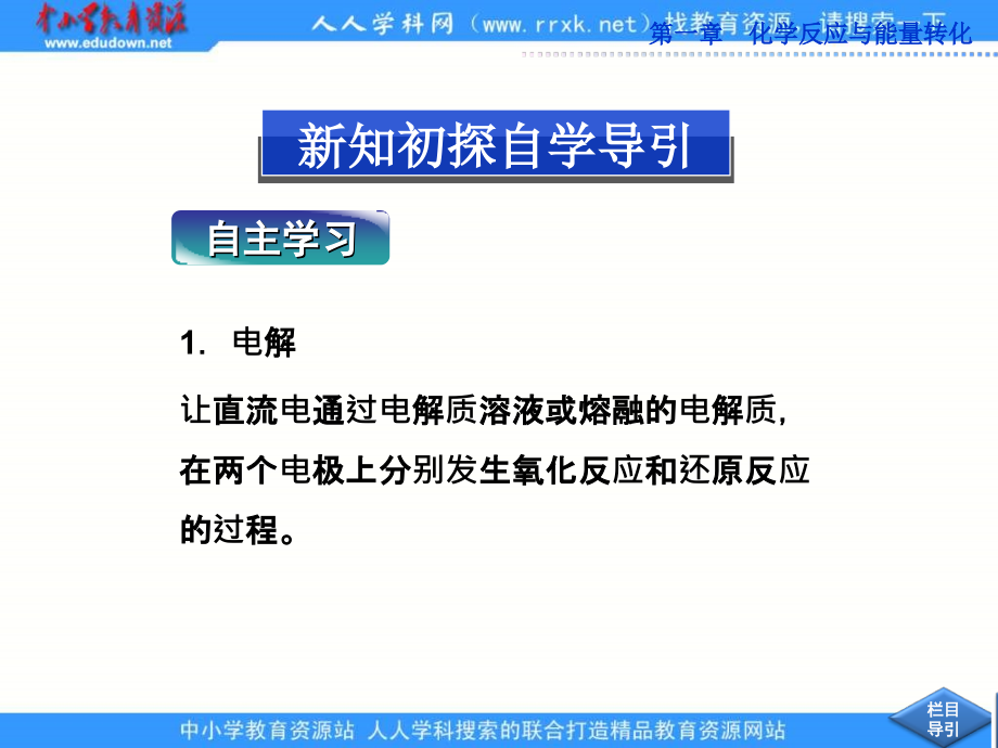 2013鲁科版选修4第一章第2节《电能转化为化学能—电解》（第1课时）ppt课件_第3页