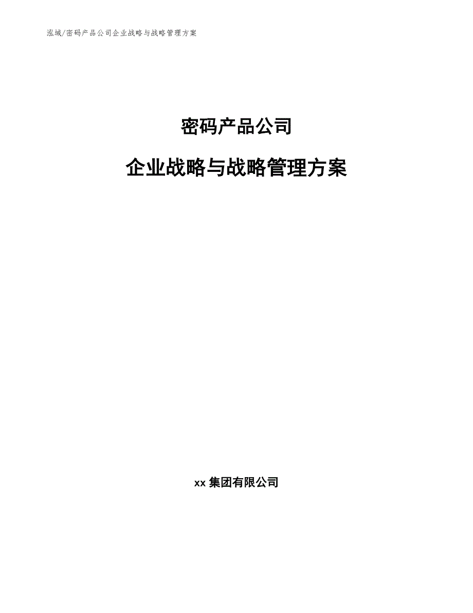 密码产品公司企业战略与战略管理方案_范文_第1页