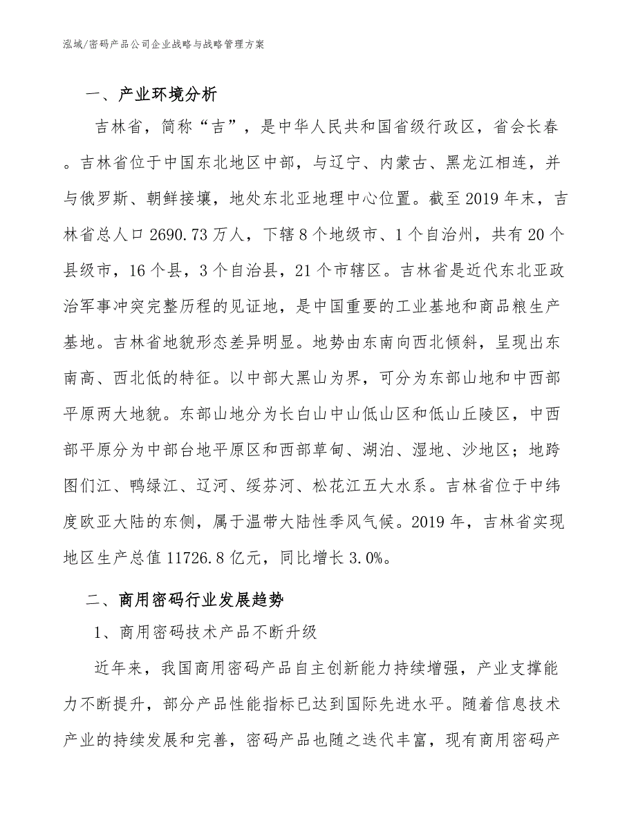 密码产品公司企业战略与战略管理方案_范文_第4页