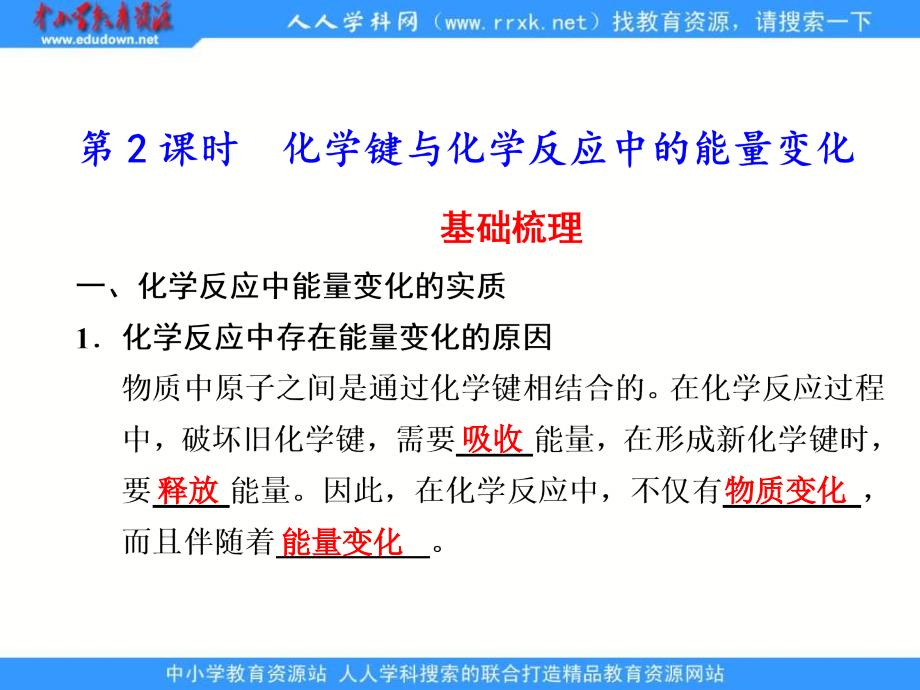 鲁科版化学必修2《化学键与化学反应中的能量变化》ppt课件_第1页