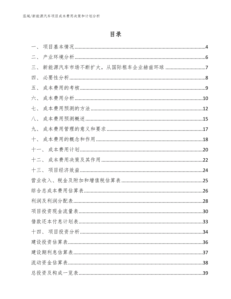 新能源汽车项目成本费用决策和计划分析_范文_第2页