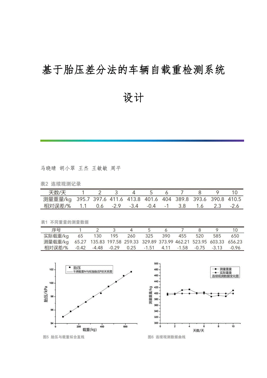 基于胎压差分法的车辆自载重检测系统设计_第1页