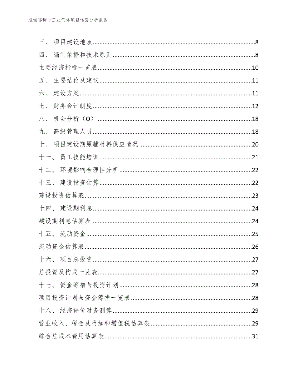 工业气体项目运营分析报告（模板参考）_第2页