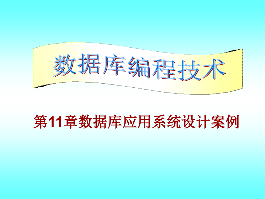数据库应用系统设计案例课件_第1页