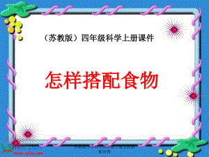 苏教版小学科学四年级上册怎样搭配食物