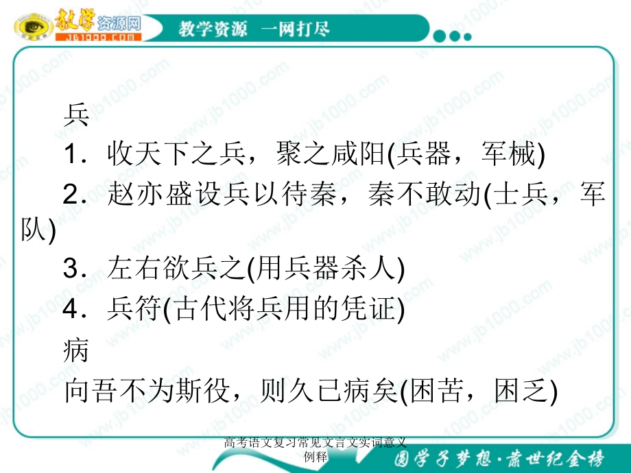 高考语文复习常见文言文实词意义例释_第5页