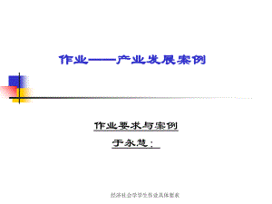 经济社会学学生作业具体要求