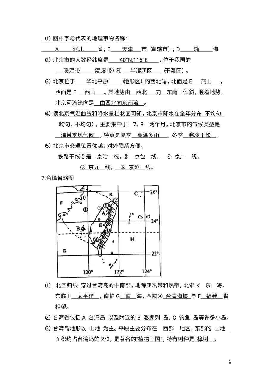 2021-2022学年七年级地理下学期中图版重点地图汇总_第5页