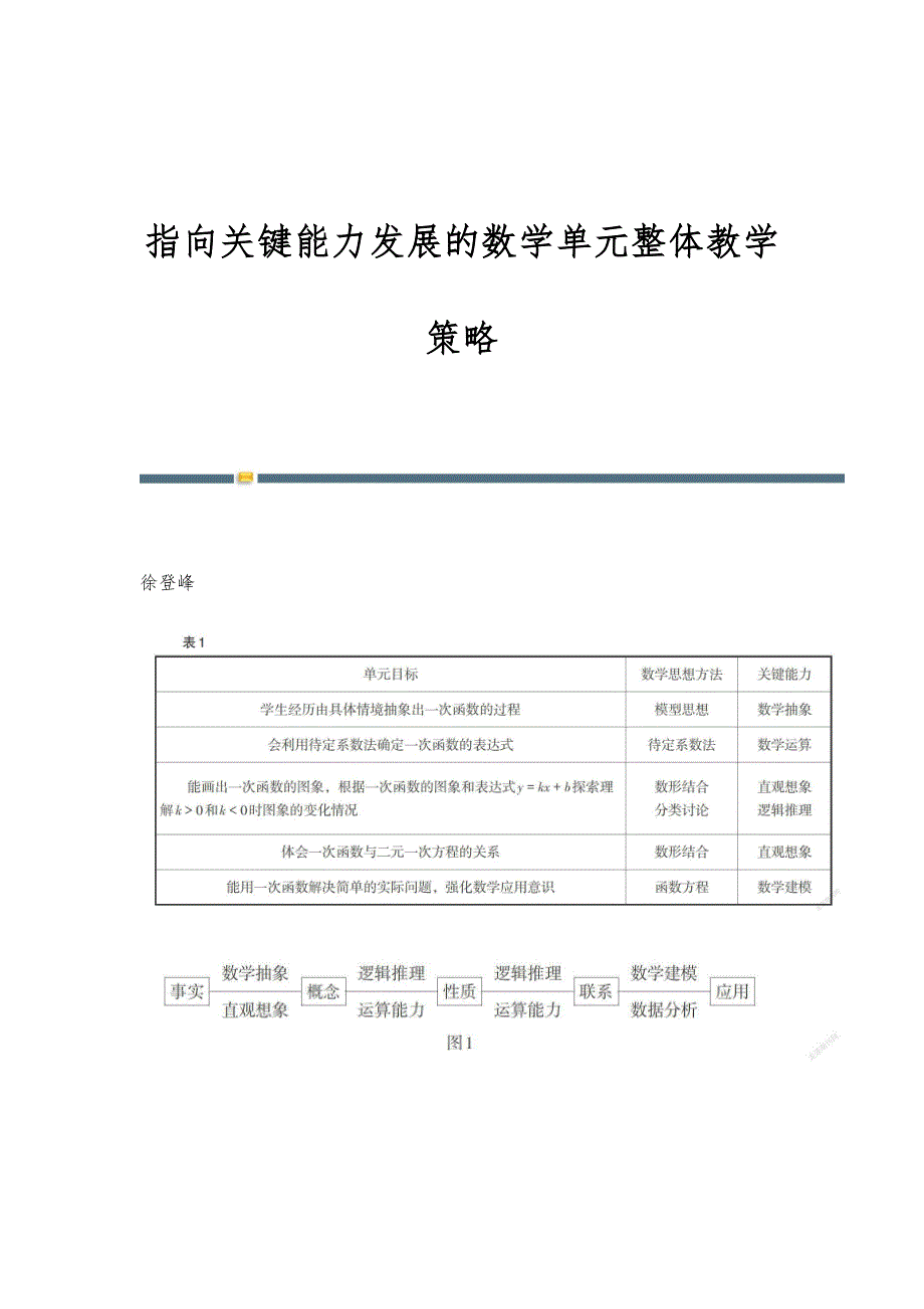 指向关键能力发展的数学单元整体教学策略_第1页