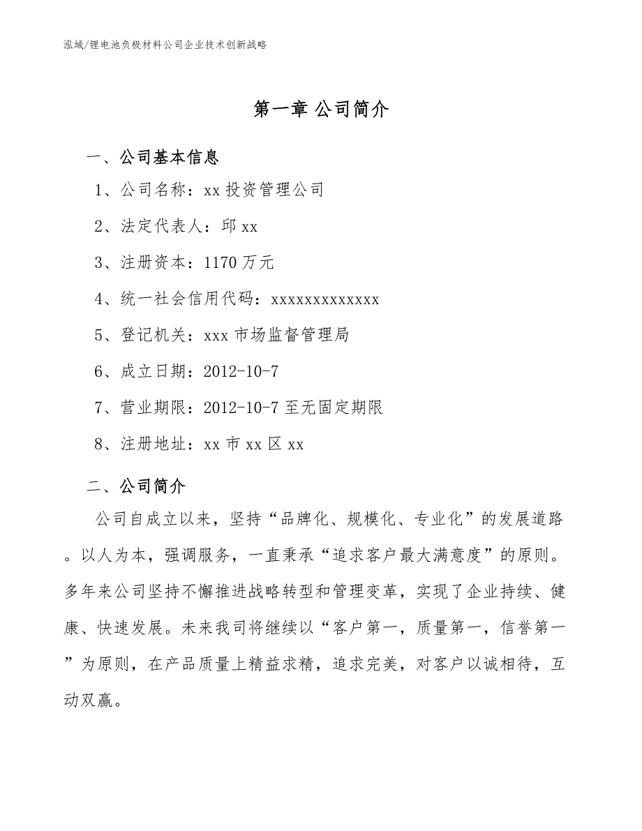 锂电池负极材料公司企业技术创新战略_范文_第4页