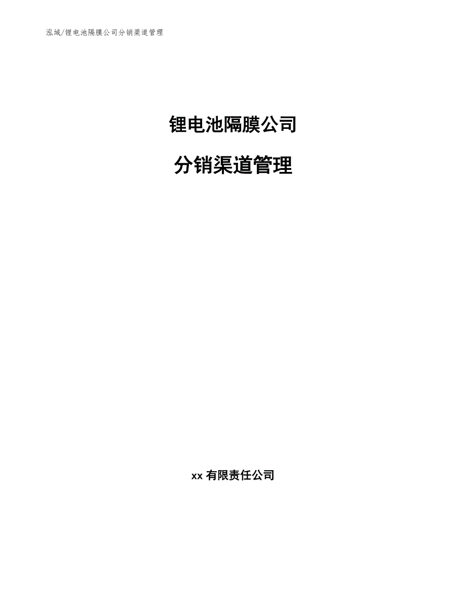 锂电池隔膜公司分销渠道管理（范文）_第1页