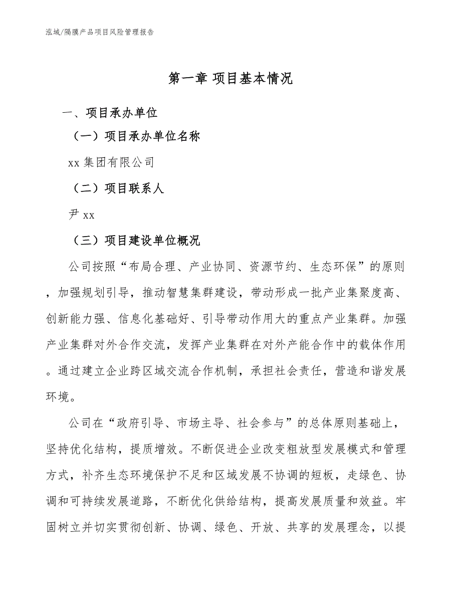 隔膜产品项目风险管理报告_第3页