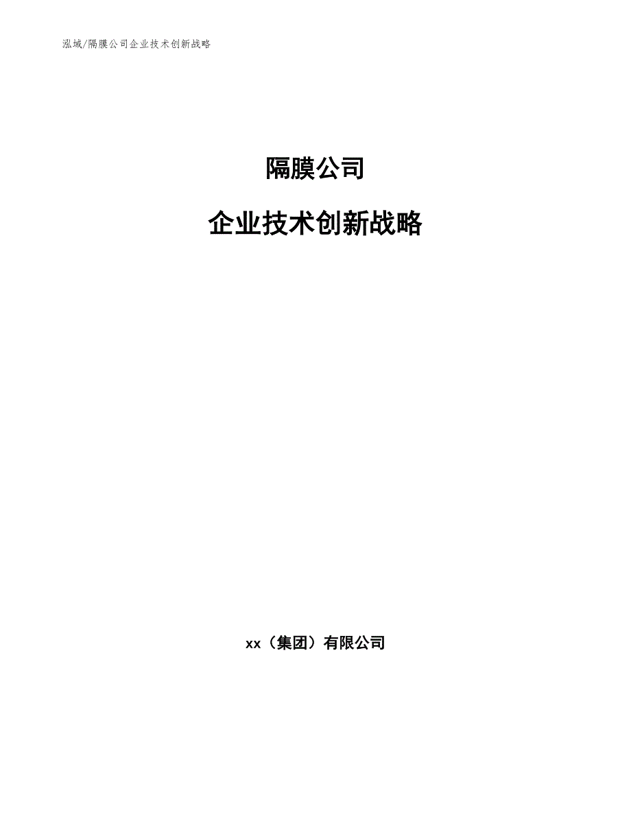 隔膜公司企业技术创新战略【参考】_第1页