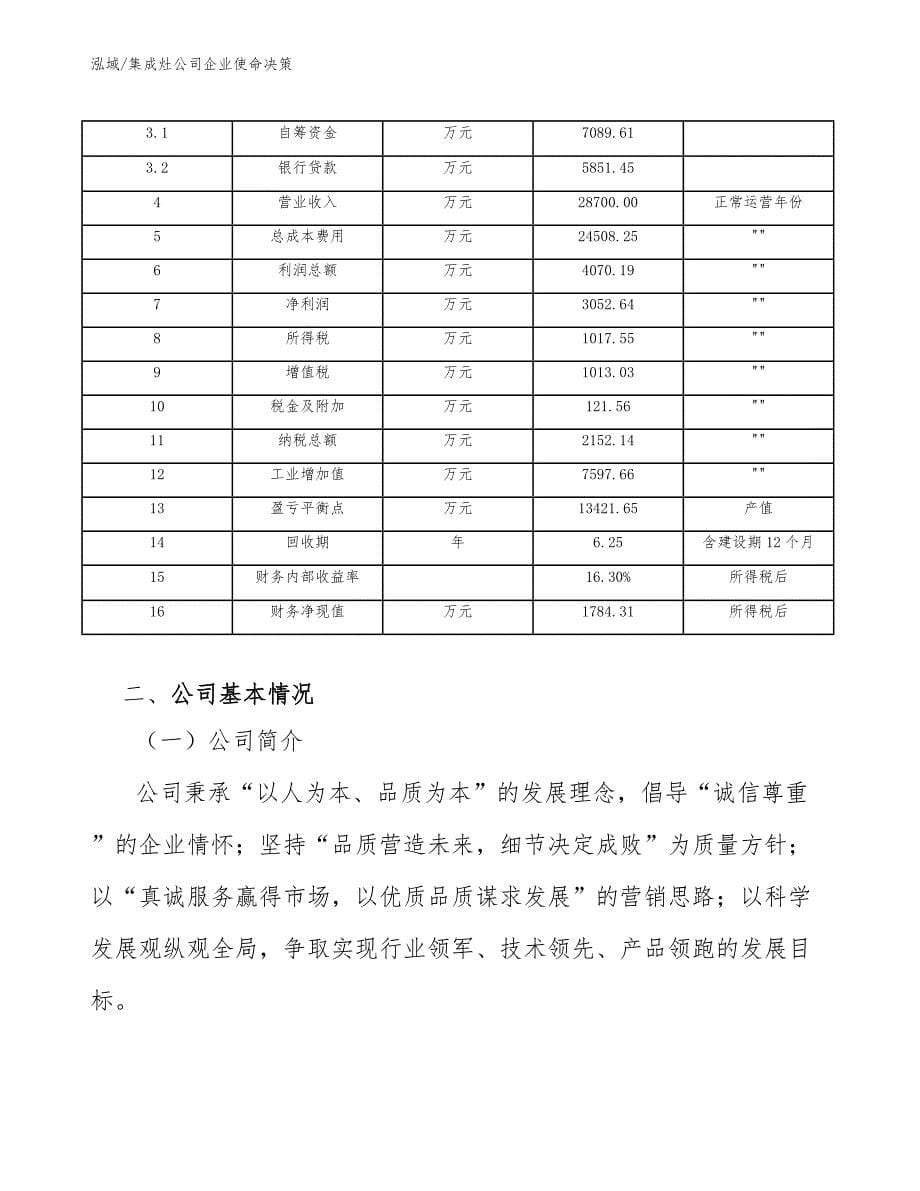 集成灶公司企业使命决策_第5页