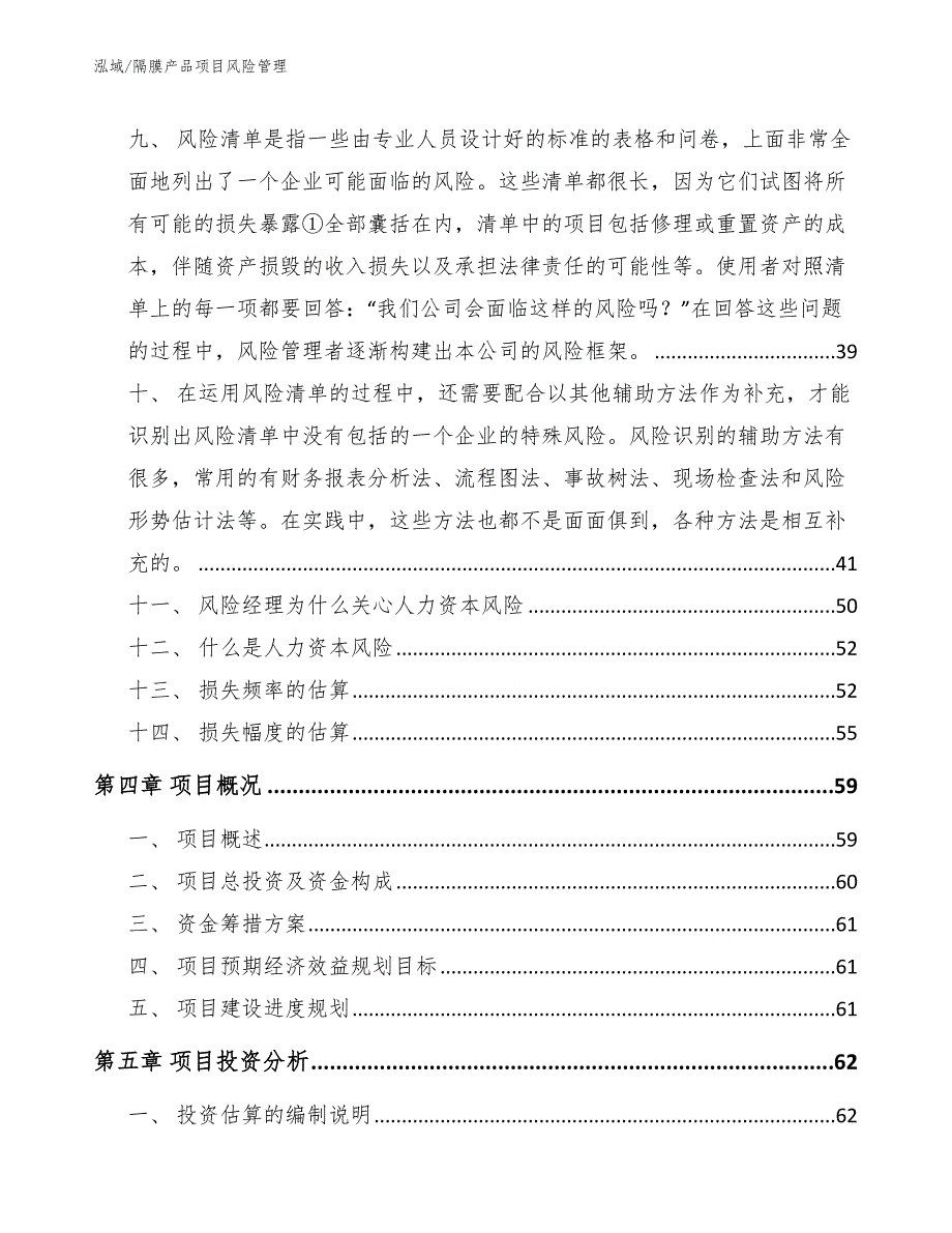 隔膜产品项目风险管理【参考】_第2页