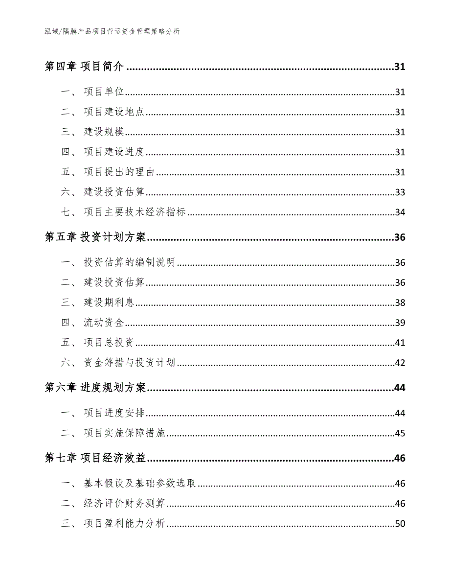 隔膜产品项目营运资金管理策略分析【范文】_第2页