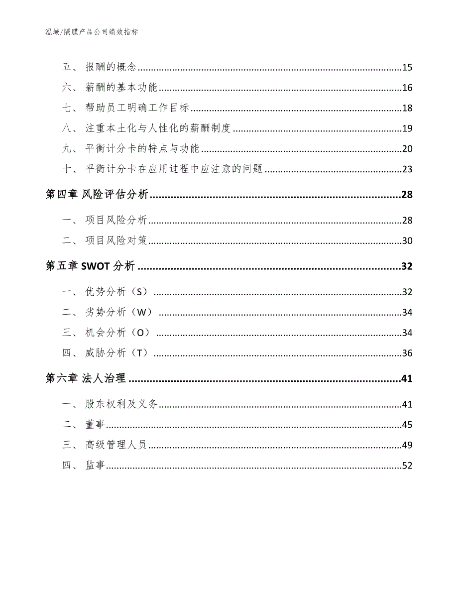 隔膜产品公司绩效指标_第2页