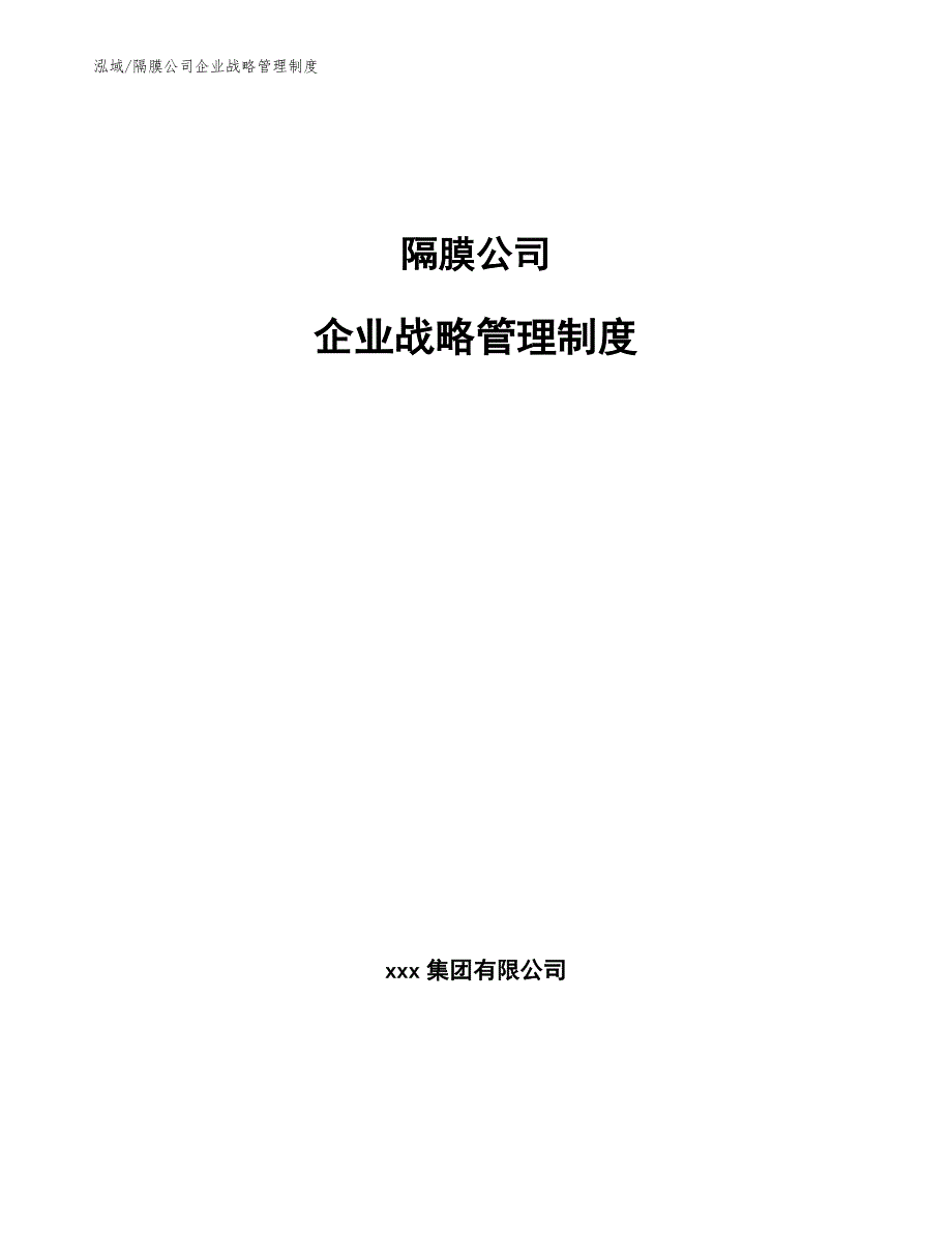 隔膜公司企业战略管理制度_参考_第1页