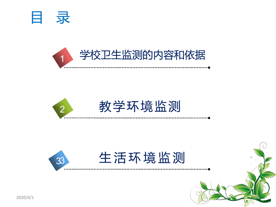 学校教学生活环境卫生监测幻灯片课件_第2页