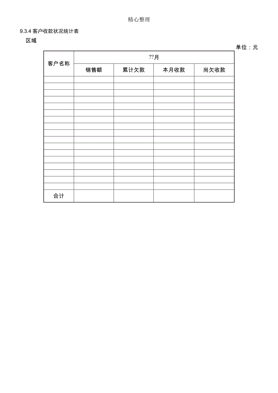 客户销售统计表格模板试卷教案_第4页