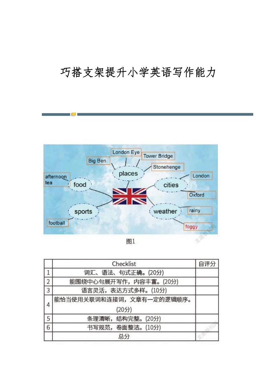 巧搭支架提升小学英语写作能力_第1页