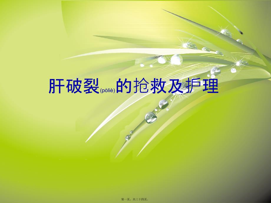 2022年医学专题—肝破裂的抢救与配合_第1页