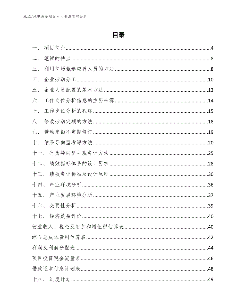 风电装备项目人力资源管理分析_第2页