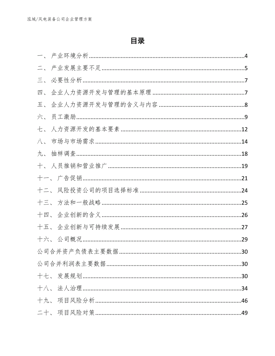 风电装备公司企业管理方案_第2页