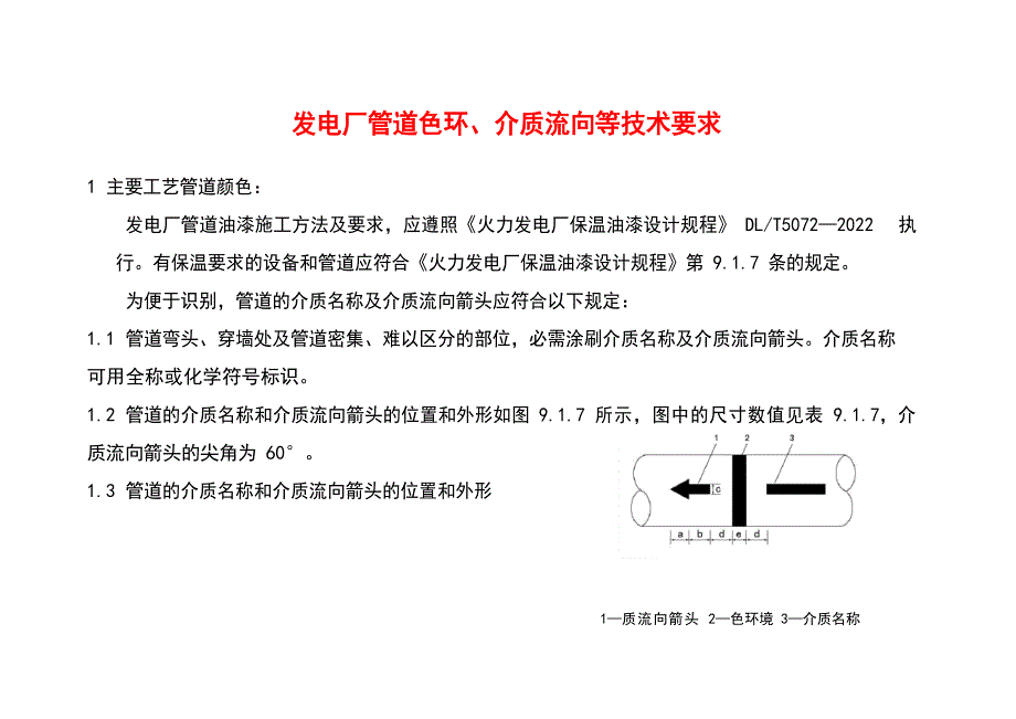 发电厂管道色环介质流向等的技术要求_第1页