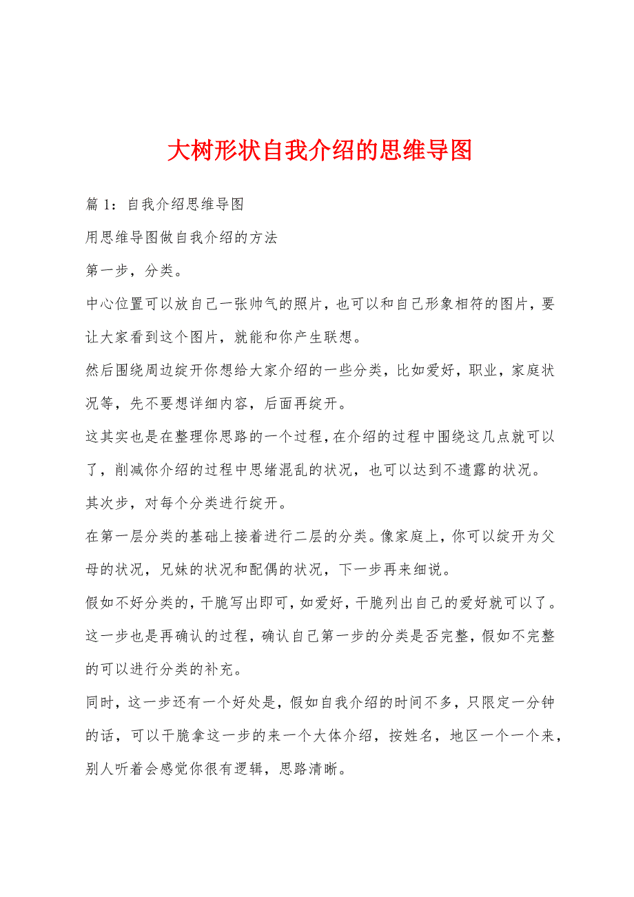 大树形状自我介绍的思维导图_第1页