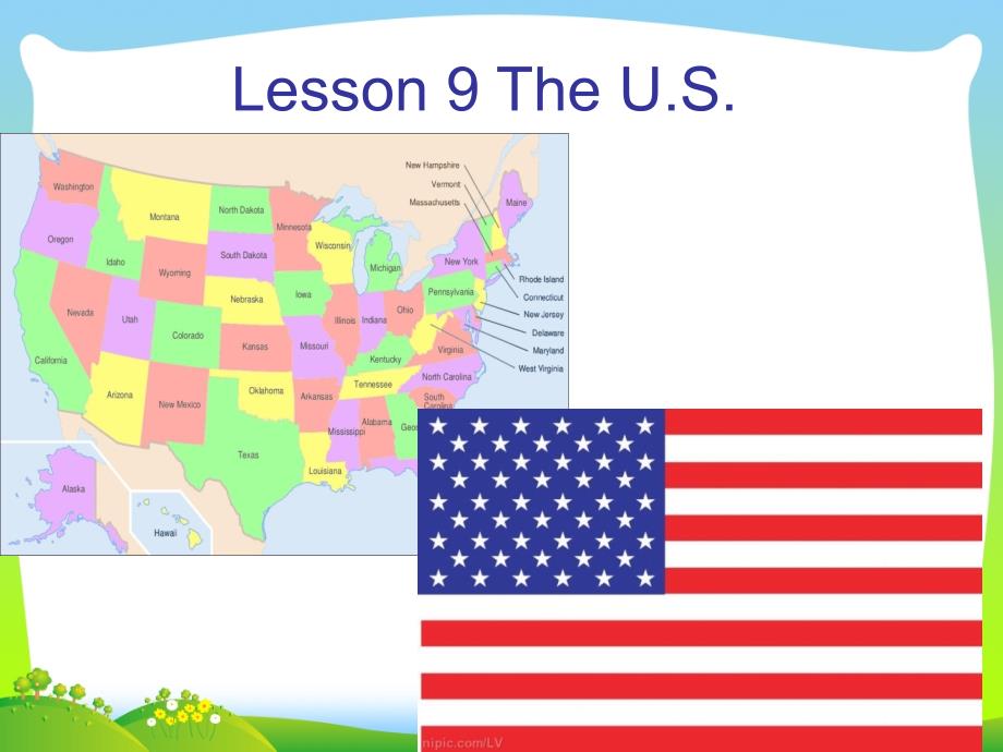 新冀教版五年级英语上册《Lesson9TheUS》ppt课件_第1页