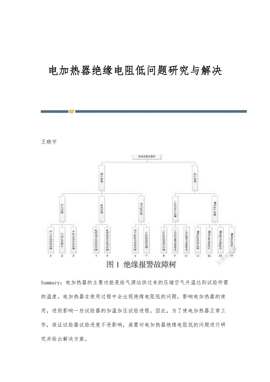 电加热器绝缘电阻低问题研究与解决_第1页