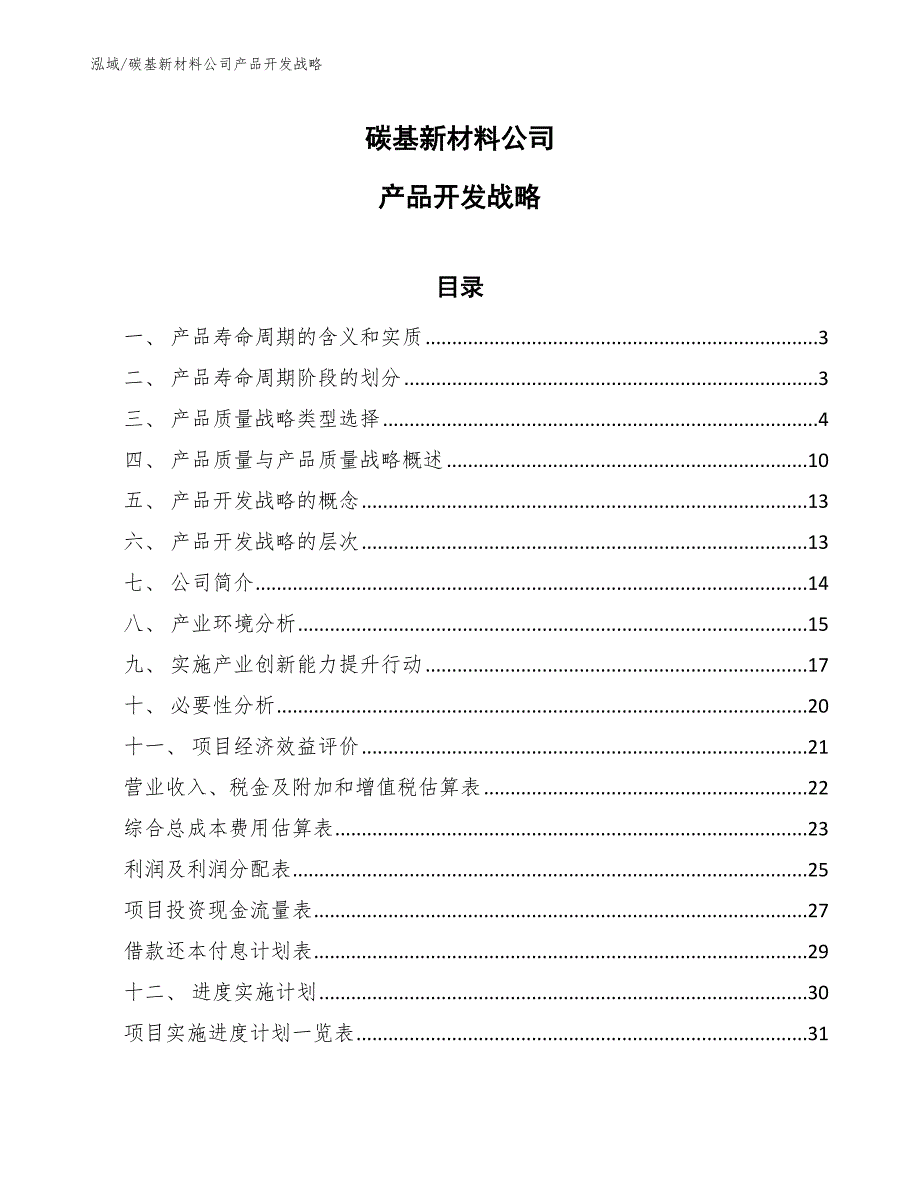 碳基新材料公司产品开发战略_参考_第1页