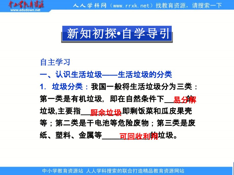 2013苏教版选修1专题1第三单元《生活垃圾的分类处理》ppt课件_第3页