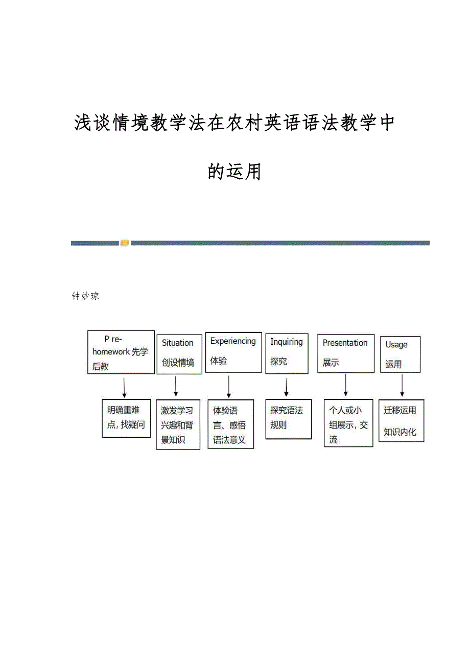 浅谈情境教学法在农村英语语法教学中的运用_第1页