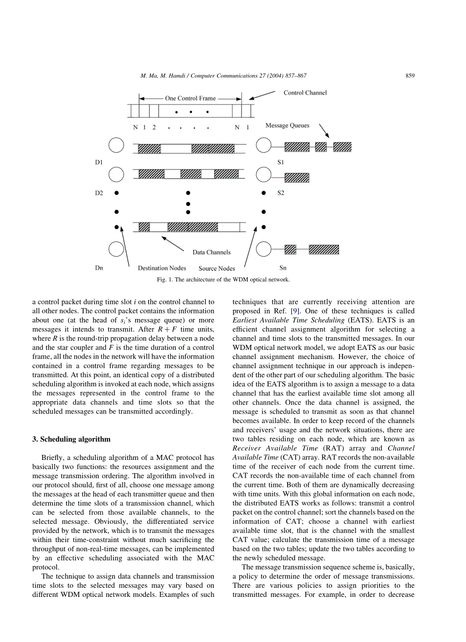 An adaptive scheduling algorithm for differentiated services on WDM optical networks_第3页