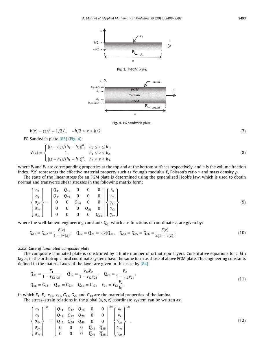 A new hyperbolic shear deformation theory for bending and free vibration analysis of isotropic, functionally graded, sandwich and laminated composite plates_第5页