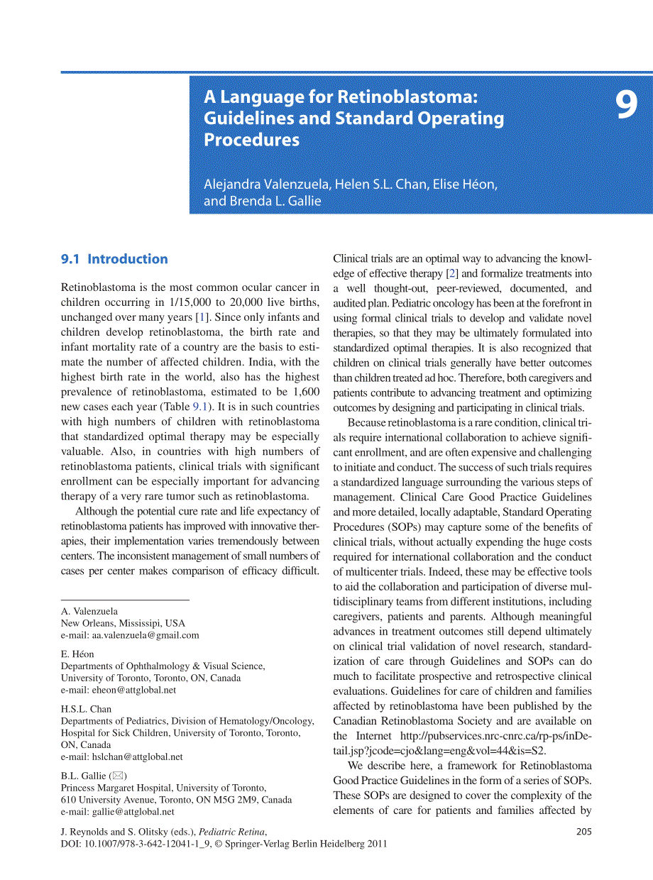 a language for retinoblastoma guidelines and standard operating procedures：一个视网膜母细胞瘤的指南和标准操作程序的语言_第1页