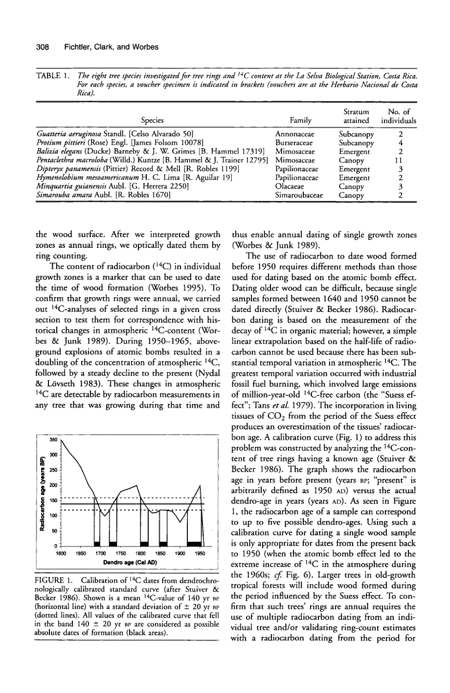 age and longterm growth of trees in an oldgrowth tropical rain forest, based on analyses of tree rings and 14c1_第3页