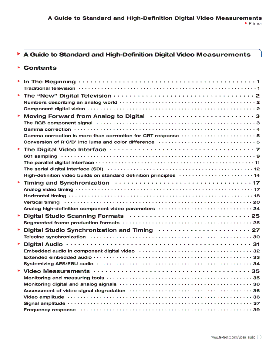 A guide to standard and high definition digital video measurements_第3页