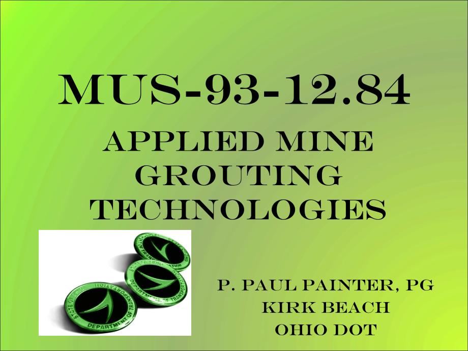 Applied Mine Grouting Technologies_第1页
