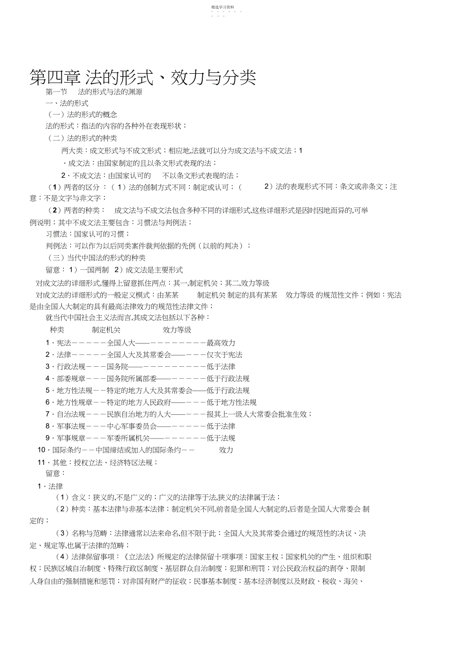 2022年法形式、效力和分类_第1页