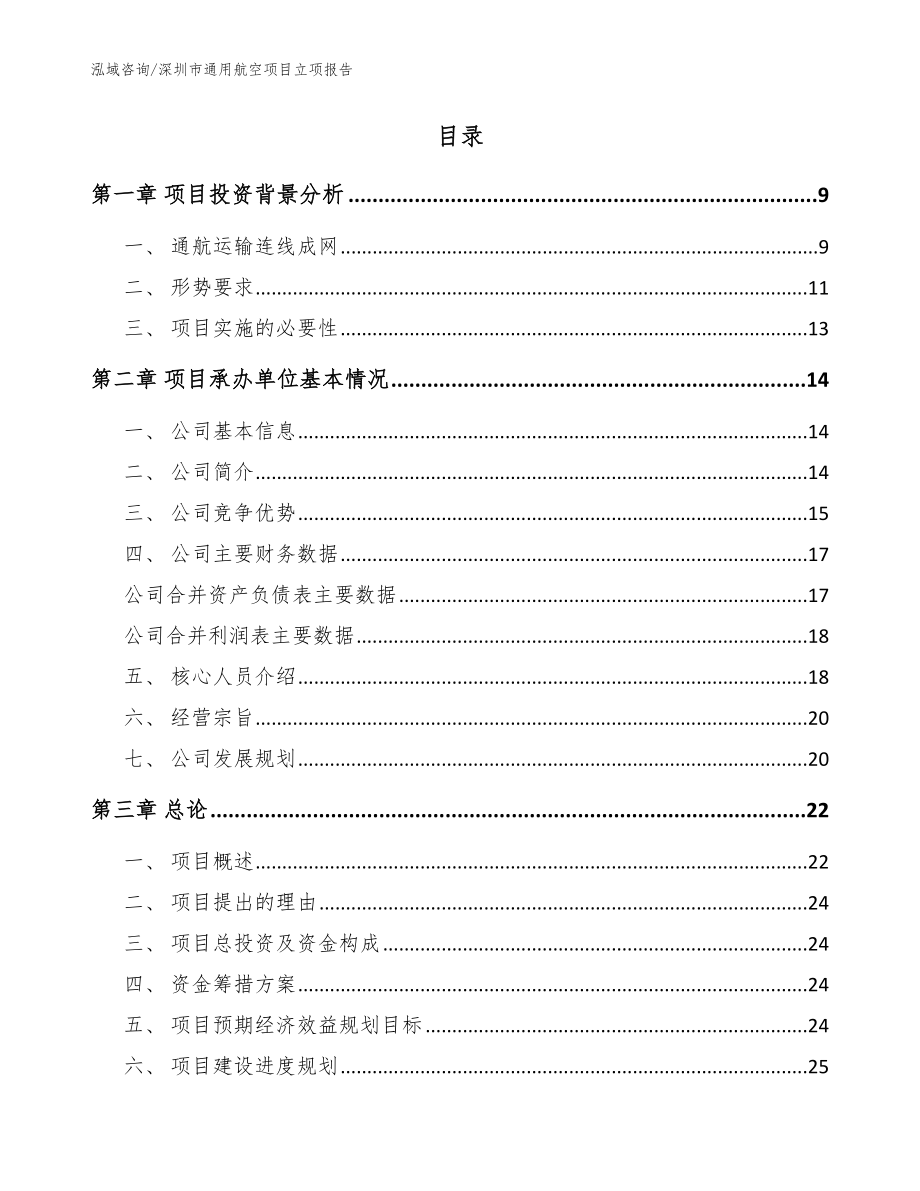 深圳市通用航空项目立项报告（模板）_第2页