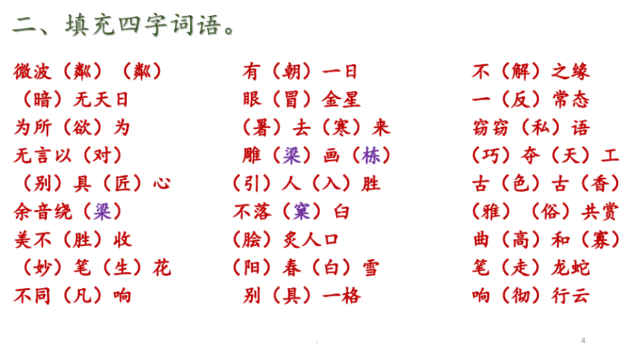 人教版六年级上册语文第八单元复习PPT课件_第4页