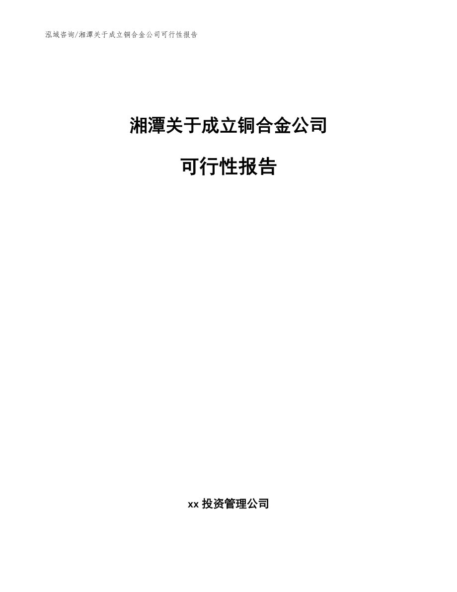 湘潭关于成立铜合金公司可行性报告【范文模板】_第1页